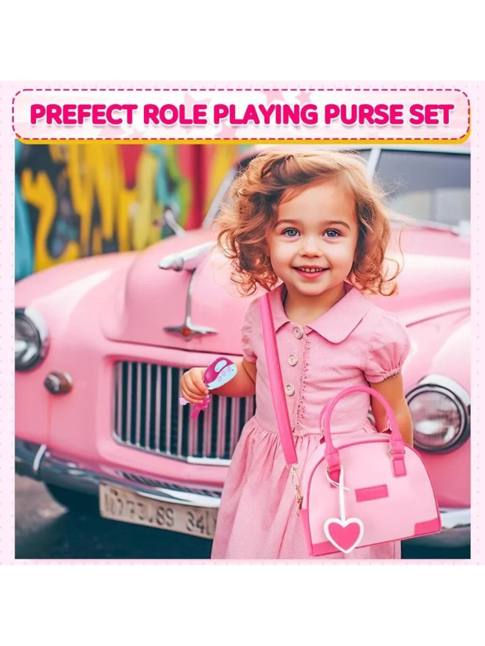Play Purse for Girls 3-8 with Pretend Makeup, Accessories & Fun Role Play